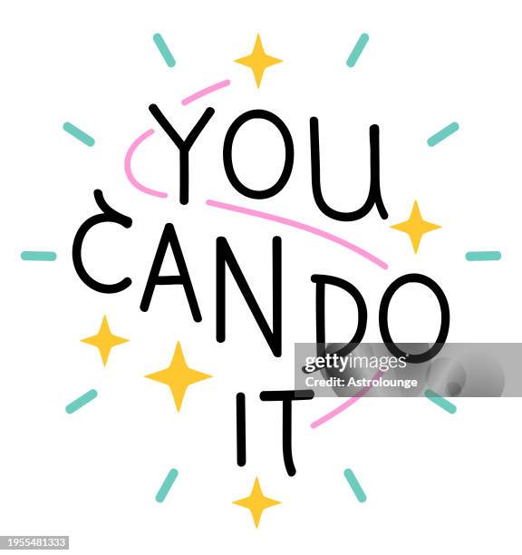 stockillustraties, clipart, cartoons en iconen met you can do it - aanmoediging