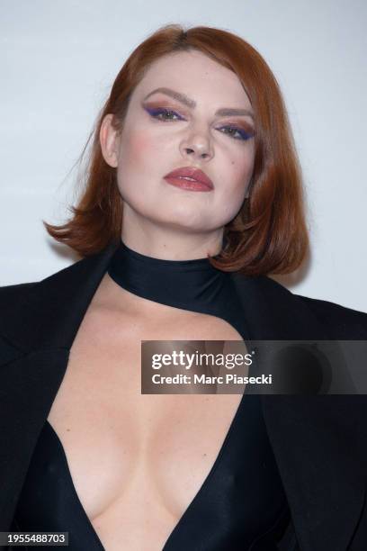 Singer Elodie Frege attends the Stéphane Rolland Haute Couture Spring/Summer 2024 show as part of Paris Fashion Week on January 23, 2024 in Paris,...