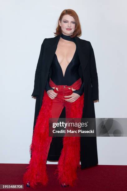 Singer Elodie Frege attends the Stéphane Rolland Haute Couture Spring/Summer 2024 show as part of Paris Fashion Week on January 23, 2024 in Paris,...