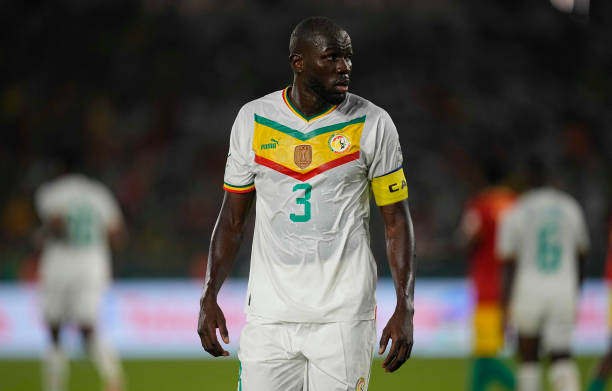 Kalidou Koulibaly of Senegal looks on during the TotalEnergies CAF Africa Cup of Nations group stage match between Guinea and Senegal at Stade...