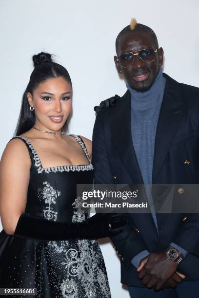 Majda Sakho and Mamadou Sakho attend the Stéphane Rolland Haute Couture Spring/Summer 2024 show as part of Paris Fashion Week on January 23, 2024 in...