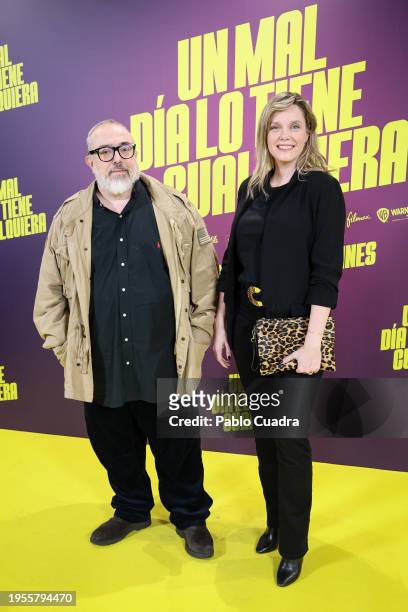 Spanish director Alex de la Iglesia and Carolina Bang attends the Madrid premiere of "Un Mal Día Lo Tiene Cualquiera" at Cinesa Proyecciones on...