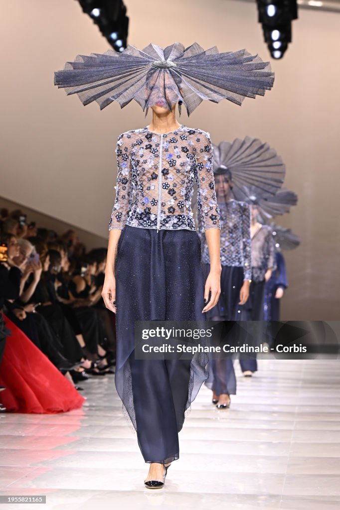 A model walks the runway during the Giorgio Armani Privé Haute