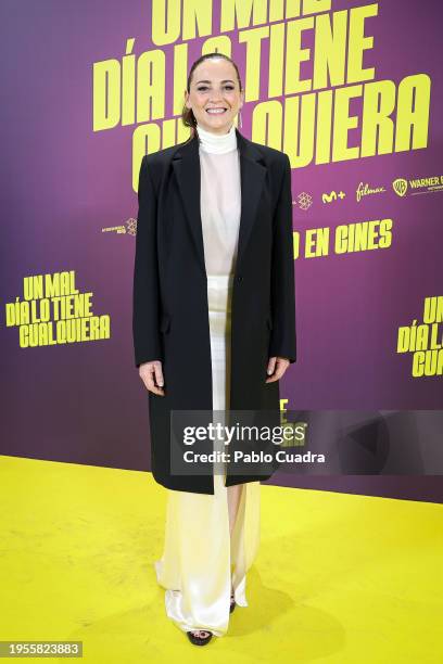 Leonor Watling attends the Madrid premiere of "Un Mal Día Lo Tiene Cualquiera" at Cinesa Proyecciones on January 23, 2024 in Madrid, Spain.