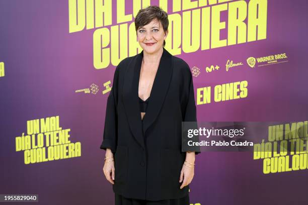 Eva Hache attends the Madrid premiere of "Un Mal Día Lo Tiene Cualquiera" at Cinesa Proyecciones on January 23, 2024 in Madrid, Spain.