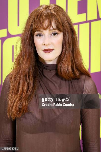 Spanish actress Ana Polvorosa attends the Madrid premiere of "Un Mal Día Lo Tiene Cualquiera" at Cinesa Proyecciones on January 23, 2024 in Madrid,...