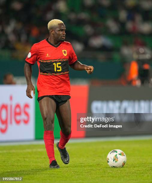 Zito Andre Sebastiao Luvumbo of Angola controls the ball during the TotalEnergies CAF Africa Cup of Nations group stage match between Angola and...