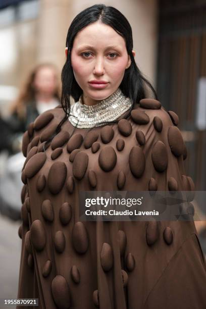 Noah Cyrus is seen during the Stéphane Rolland Haute Couture Spring/ Summer 2024 as part of Paris Fashion Week on January 23, 2024 in Paris, France.