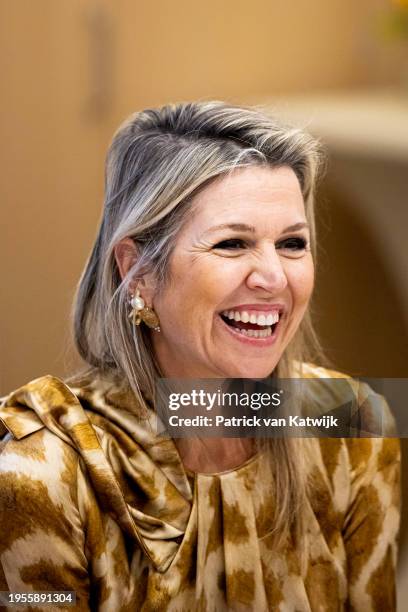 Queen Maxima of The Netherlands visits the VieCuri Medical Center to get informed about the Care Evaluation program on January 23, 2024 in Venlo,...