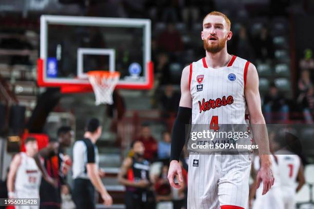 Niccolo Mannion of Itelyum Varese looks on during FIBA Europe Cup 2023/24 Second Round Group N game between Itelyum Varese and Niners Chemnitz at...