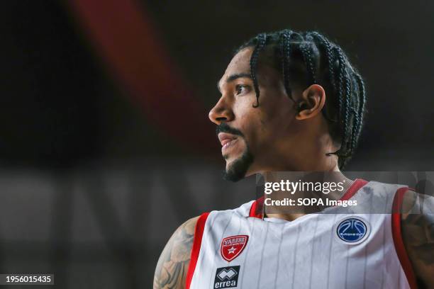 Olivier Hanlan of Itelyum Varese looks on during FIBA Europe Cup 2023/24 Second Round Group N game between Itelyum Varese and Niners Chemnitz at...