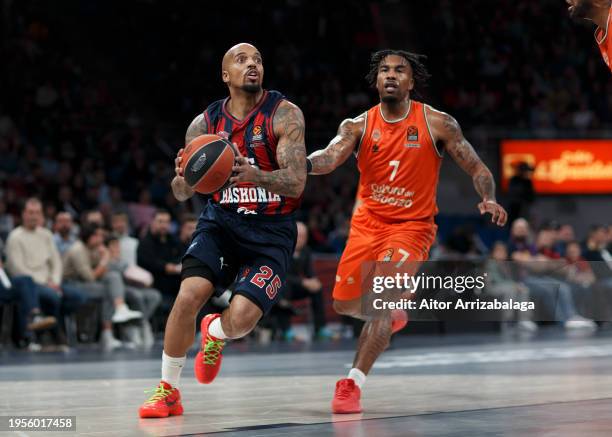 Jordan Theodore, #25 of Baskonia Vitoria-Gasteiz in action during the Turkish Airlines EuroLeague Regular Season Round 23 match between Baskonia...