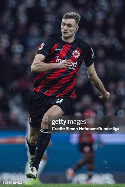 Sasa Kalajdzic of Frankfurt in action during the Bundesliga match between Eintracht Frankfurt and 1. FSV Mainz 05 at Deutsche Bank Park on January...