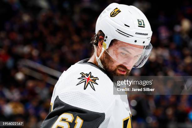 Mark Stone of the Vegas Golden Knights skates against the New York Rangers at Madison Square Garden on January 26, 2024 in New York City.