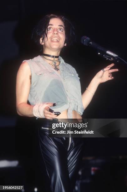 Singer songwriter Ani DiFranco performs at The Palace in Los Angeles, California in 1995.