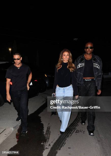 Joey Essex, Chloe Sims and Vas Morgan are seen on January 26, 2024 in Los Angeles, California.