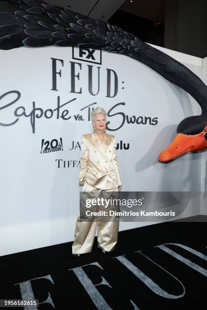 Lou Eyrich attends FX's "Feud: Capote VS. The Swans" New York Premiere at Museum of Modern Art on January 23, 2024 in New York City.