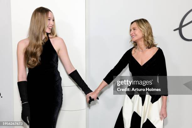 Ella Beatty and Calista Flockhart attend FX's "Feud: Capote VS. The Swans" New York Premiere at Museum of Modern Art on January 23, 2024 in New York...