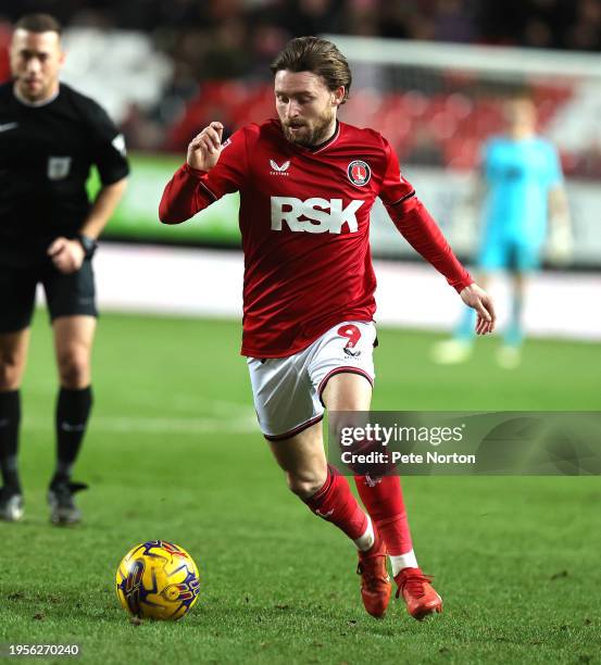 Alfie May of Charlton Athletic in action during the Sky Bet League One match between Charlton Athletic and Northampton Town at The Valley on January...