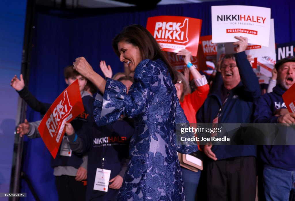 Republican Presidential Candidate Nikki Haley Holds New Hampshire Primary Night Event In Concord