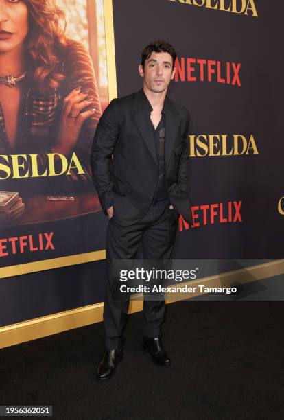 Alberto Guerra attends Netflix's Griselda US Premiere on January 23, 2024 in Miami, Florida.