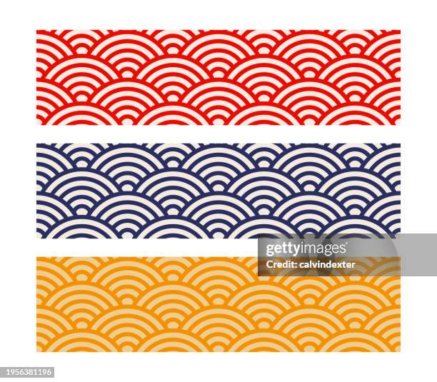 nahtlose muster im japanischen stil - japanische kultur stock-grafiken, -clipart, -cartoons und -symbole