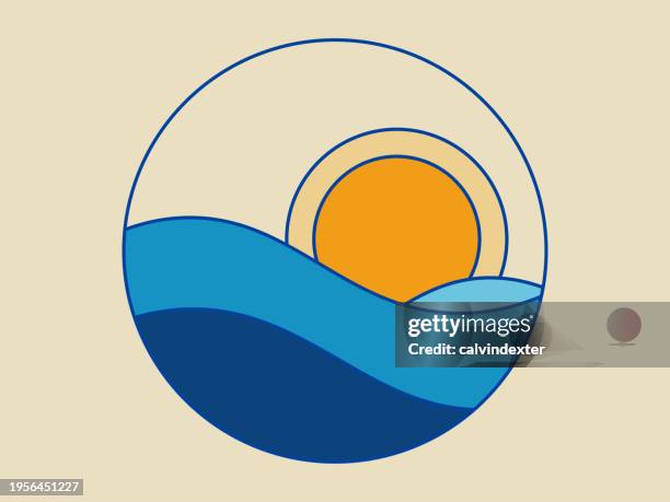 sunrise sunset illustration - golden hour stock illustrations