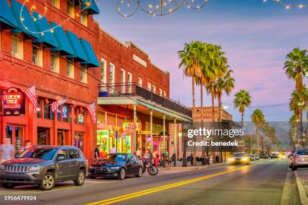 tampa florida ybor city historic district - tampa night stock pictures, royalty-free photos & images