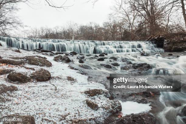 wintry waterfalls - laura mckenzie stock pictures, royalty-free photos & images