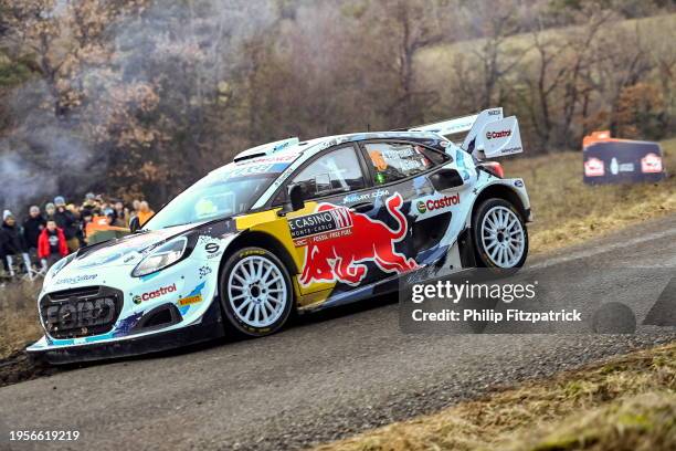 Monte Carlo , France - 27 January 2024; Adrien Fourmaux and Alexandre Coria in their Ford Puma Rally1 Hybrid during day three of the FIA World Rally...