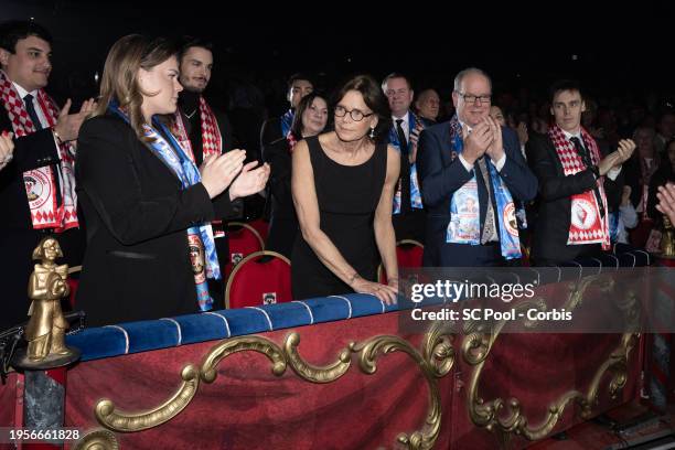 Camille Gottlieb, Princess Stephanie of Monaco, Prince Albert II of Monaco and Louis Ducruet attend the 46th International Circus Festival on January...