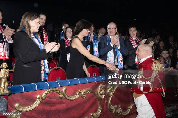 Camille Gottlieb, Princess Stephanie of Monaco, Prince Albert II of Monaco and Louis Ducruet attend the 46th International Circus Festival on January...