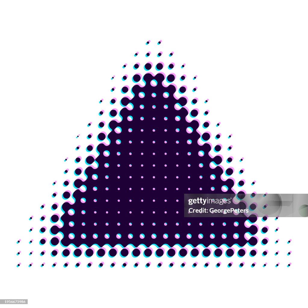 Triangle shaped Frame-Border with halftone and Glitch Techniquee