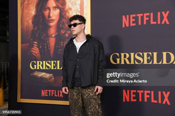 Sebastian Villalobos attends the Miami premiere of "Griselda" at The Fillmore Miami Beach on January 23, 2024 in Miami Beach, Florida.