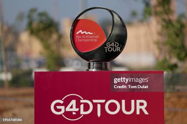 General view of the trophy during the inaugural Net tournament on G4D Tour prior to the Ras Al Khaimah Championship at Al Hamra Golf Club on January...