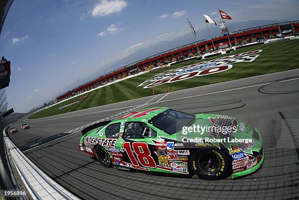 Bobby Labonte, driver of the Joe Gibbs Racing Interstate Batteries on track during the NASCAR Winston Cup AUTO CLUB 500 on April 27, 2003 at the...