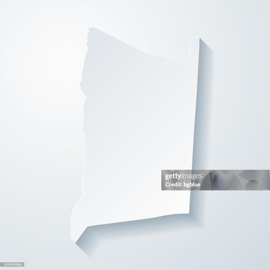 Dutchess County, New York. Map with paper cut effect on blank background