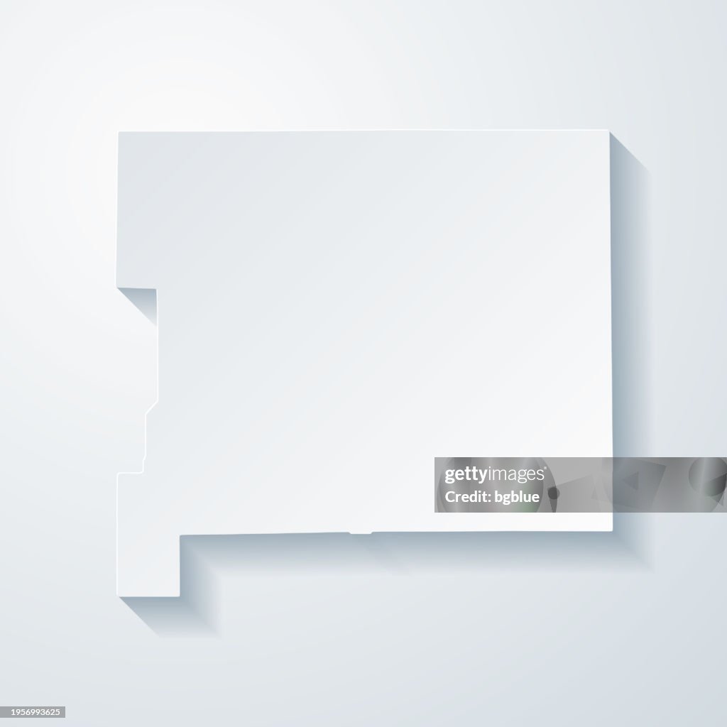 St. Joseph County, Indiana. Map with paper cut effect on blank background