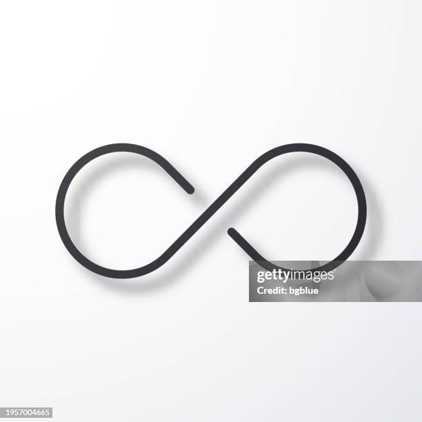 infinity. line icon with shadow on white background - infinity symbol editable stock illustrations
