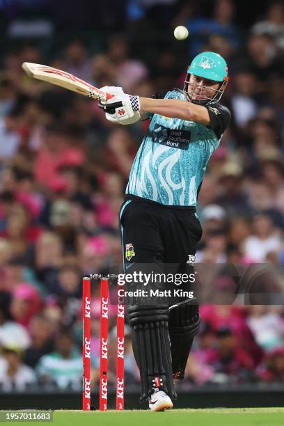 Matt Renshaw of the Heat bats during the BBL Final match between Sydney Sixers and Brisbane Heat at Sydney Cricket Ground, on January 24 in Sydney,...