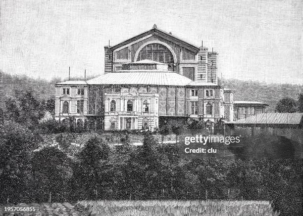 bayreuth opera festspielhaus richard wagner - music festival outside stock illustrations