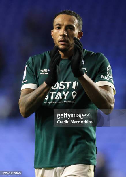 Nathaniel Mendez-Laing of Derby County during the Sky Bet League One match between Reading and Derby County at Select Car Leasing Stadium on January...