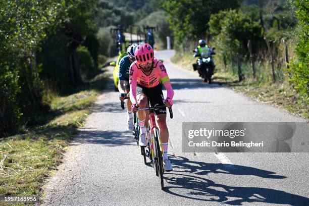 Simon Carr of The United Kingdom and Team EF Education - EasyPost and Pablo Castrillo of Spain and Team Equipo Kern Pharma attack during the 33rd...