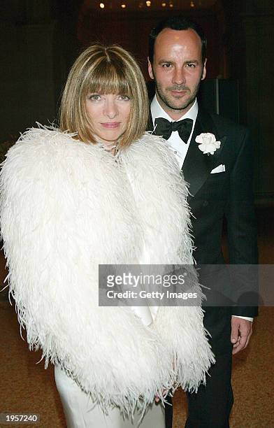 Vogue Magazine editor Anna Wintour and fashion designer Tom Ford attend the Costume Institute Benefit Gala sponsored by Gucci at The Metropolitan...
