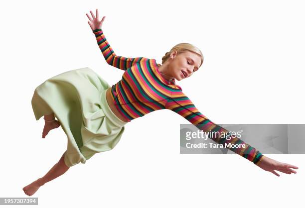 woman mid air - skirt isolated stock pictures, royalty-free photos & images