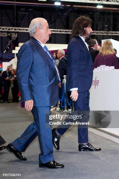 Juan José Hidalgo Acera and Javier Hidalgo visit FITUR Tourism Fair 2024 at Ifema on January 24, 2024 in Madrid, Spain.