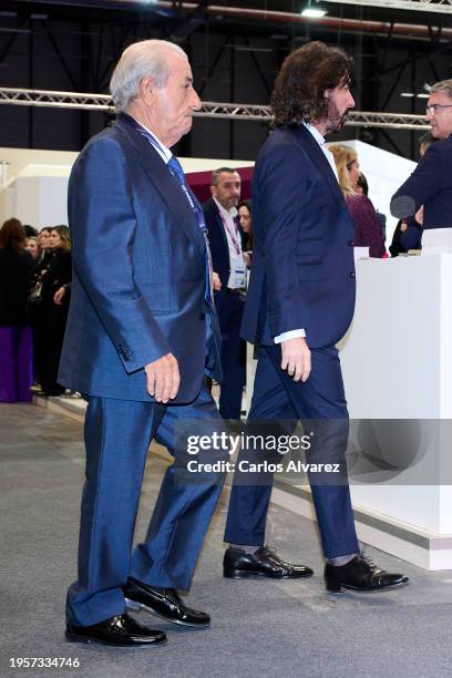 Juan José Hidalgo Acera and Javier Hidalgo visit FITUR Tourism Fair 2024 at Ifema on January 24, 2024 in Madrid, Spain.