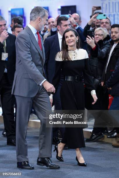 King Felipe VI of Spain and Queen Letizia of Spain attend the FITUR Tourism Fair 2024 at Ifema on January 24, 2024 in Madrid, Spain.