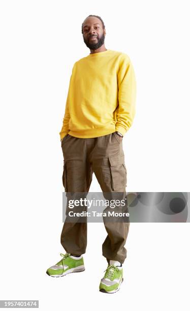portrait of confident man standing - black man full body portrait stock pictures, royalty-free photos & images