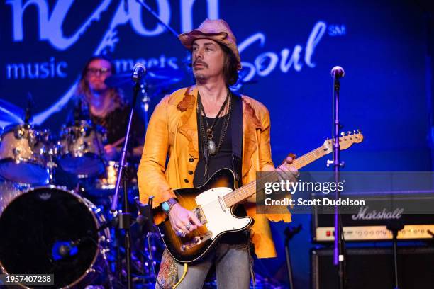 Singer Richie Kotzen of Winery Dogs performs onstage during the Give Back Through Music's Leslie West Tribute Concert at The Canyon Club on January...